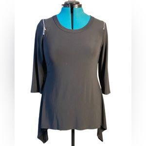 Black shirt with Zipper shoulders